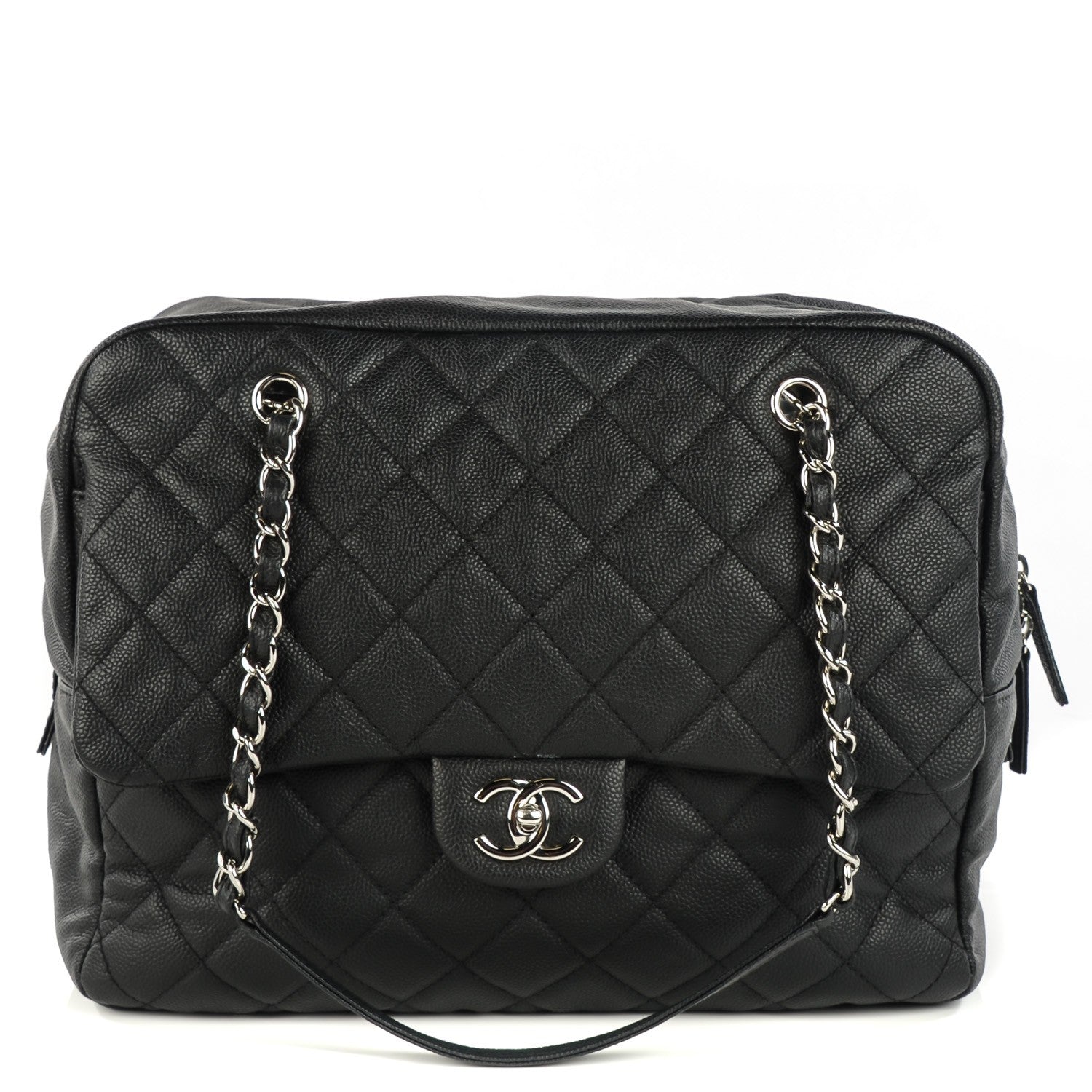 Chanel Caviar Quilted Travel Flap Tote Black 1 of 7