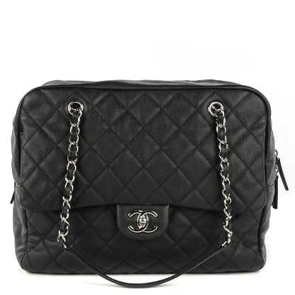 Chanel Caviar Quilted Travel Flap Tote Black 1 of 7