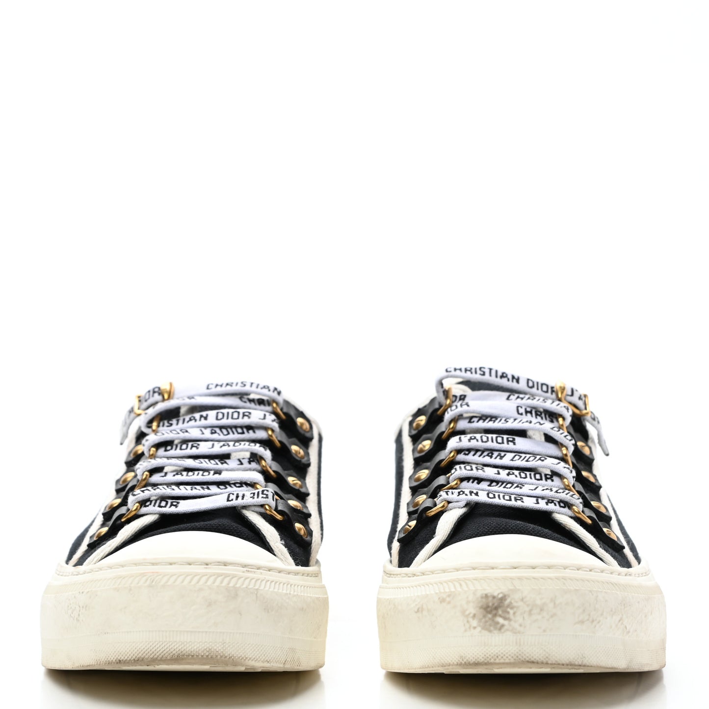 Canvas Walk'N'Dior Low Top Sneakers 37 Black