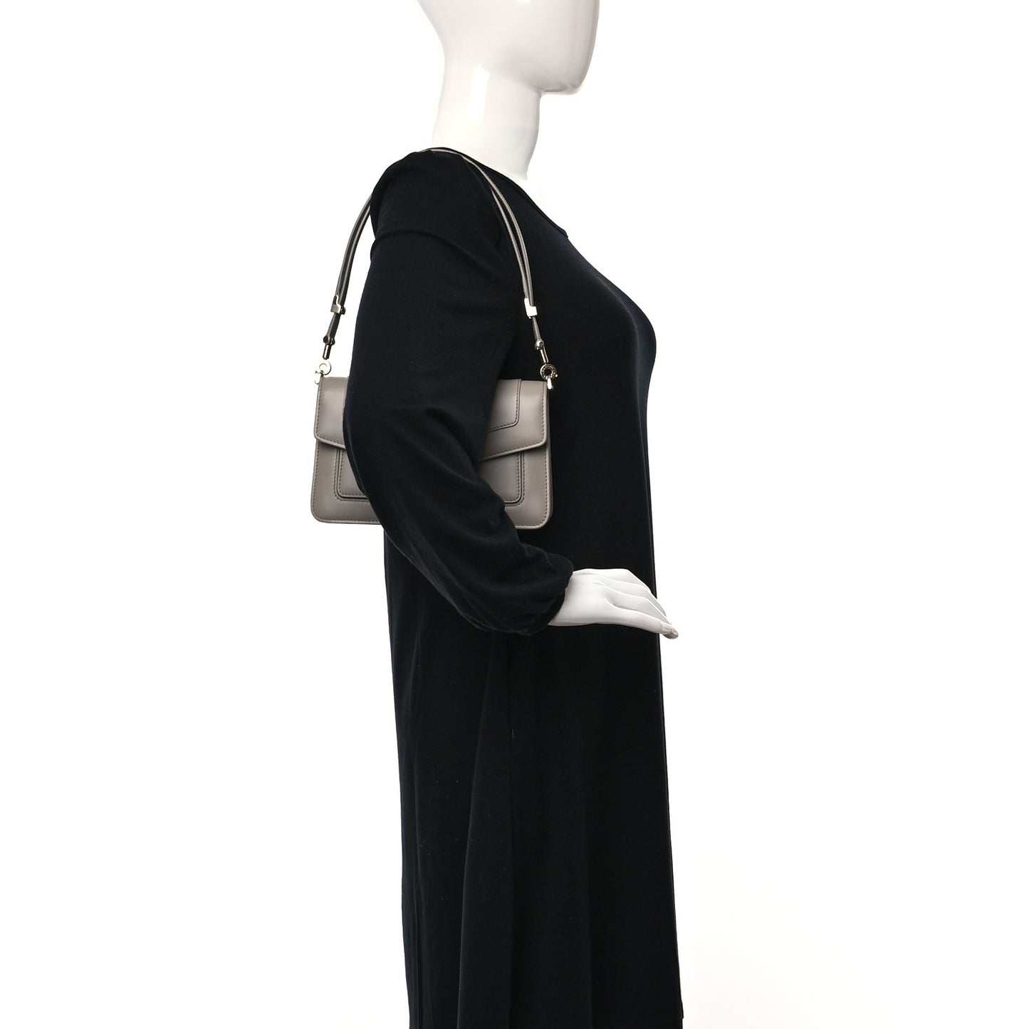 Calfskin Serpenti Forever East West Shoulder Bag Opal Grey