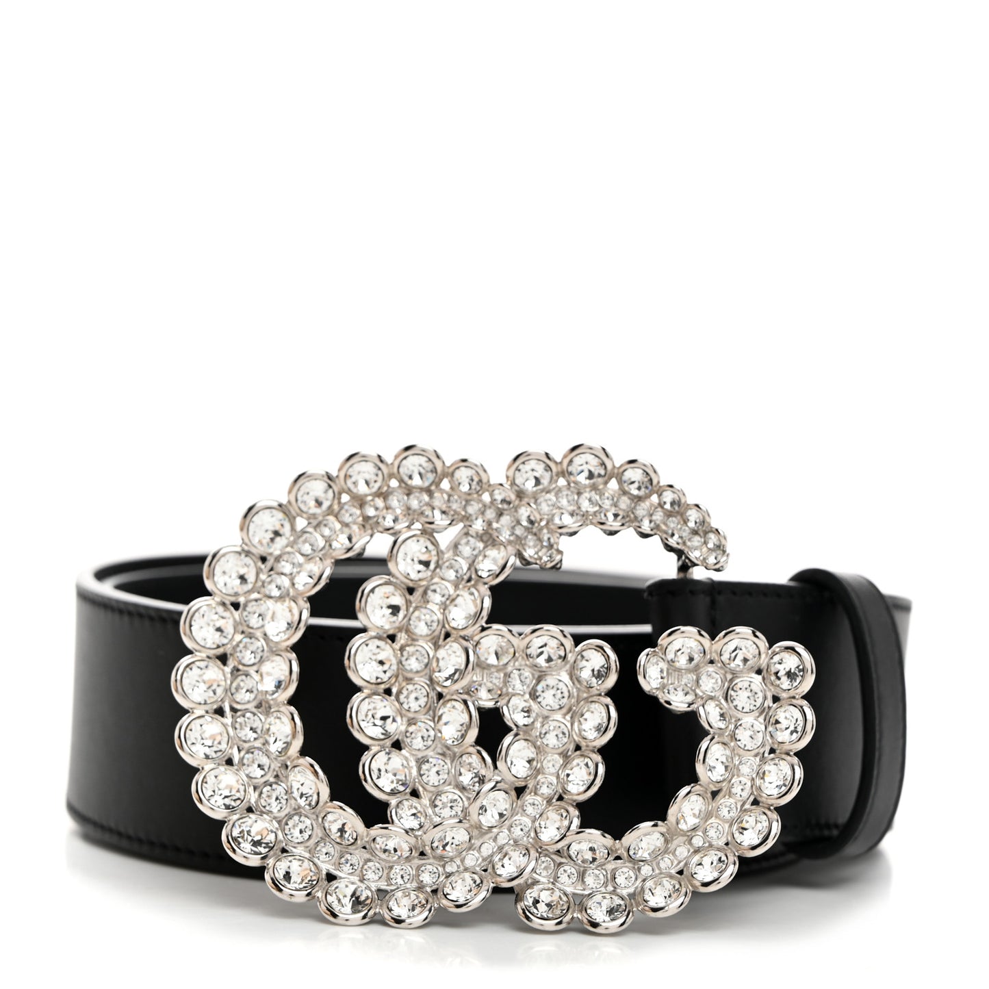 Calfskin Crystal Double G 40mm Belt 85 34 Black