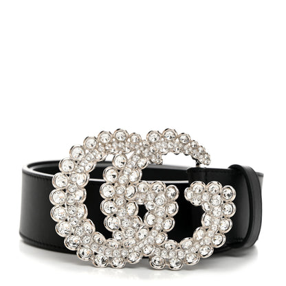 Gucci Calfskin Crystal Double G 40mm Belt 85 34 Black 1 of 5