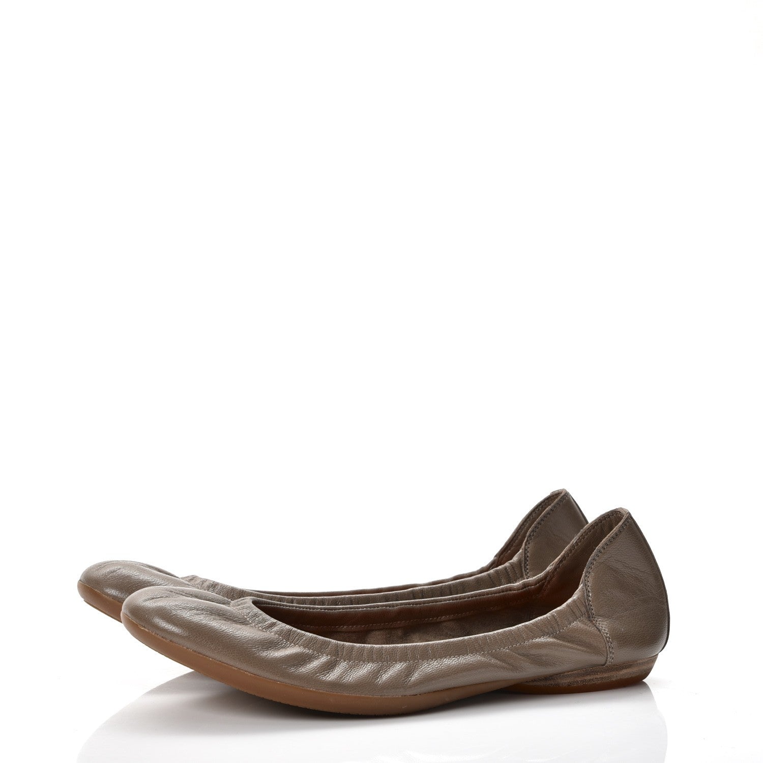 Hermes Glossy Goatskin Carina Ballerina Flats size 37 in Taupe 3 of 10