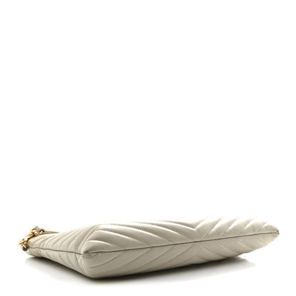 Saint Laurent Calfskin Matelasse Monogram Cassandre Tablet Pouch Sea Salt 4 of 9