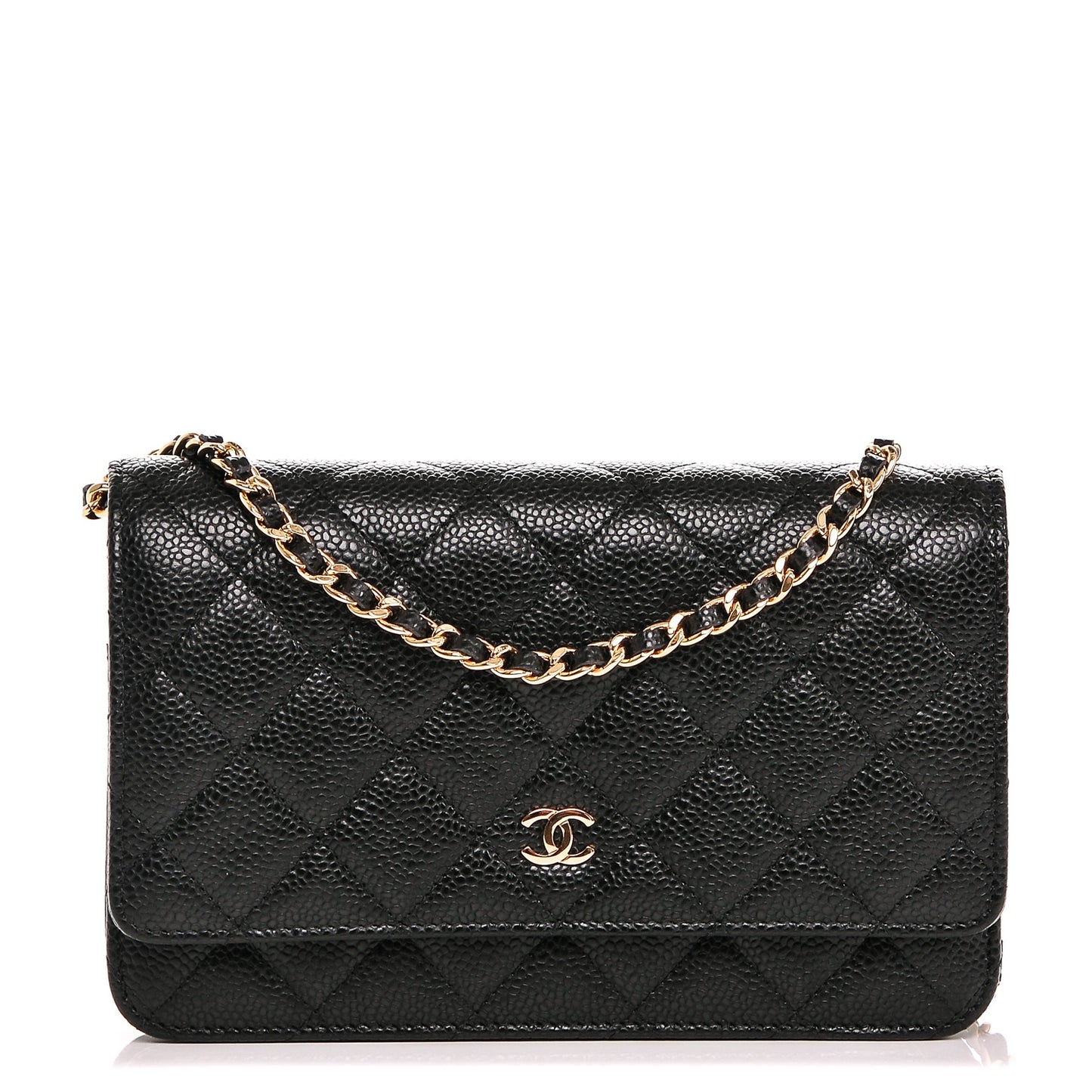 Caviar Quilted Wallet On Chain WOC Black