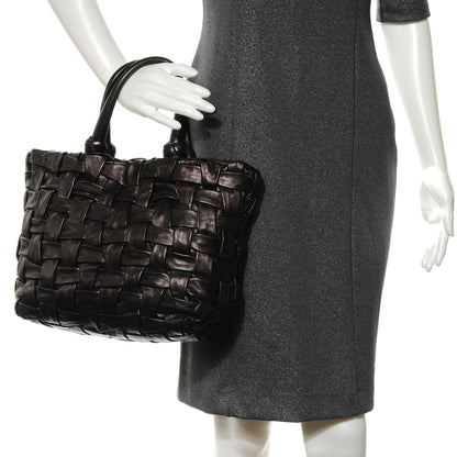 Prada Vitello Mordore Woven Tote Cacao 2 of 7