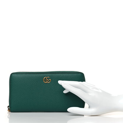 Gucci Piuma Calfskin Bamboo Double G Zip Around Wallet Emerald 2 of 8