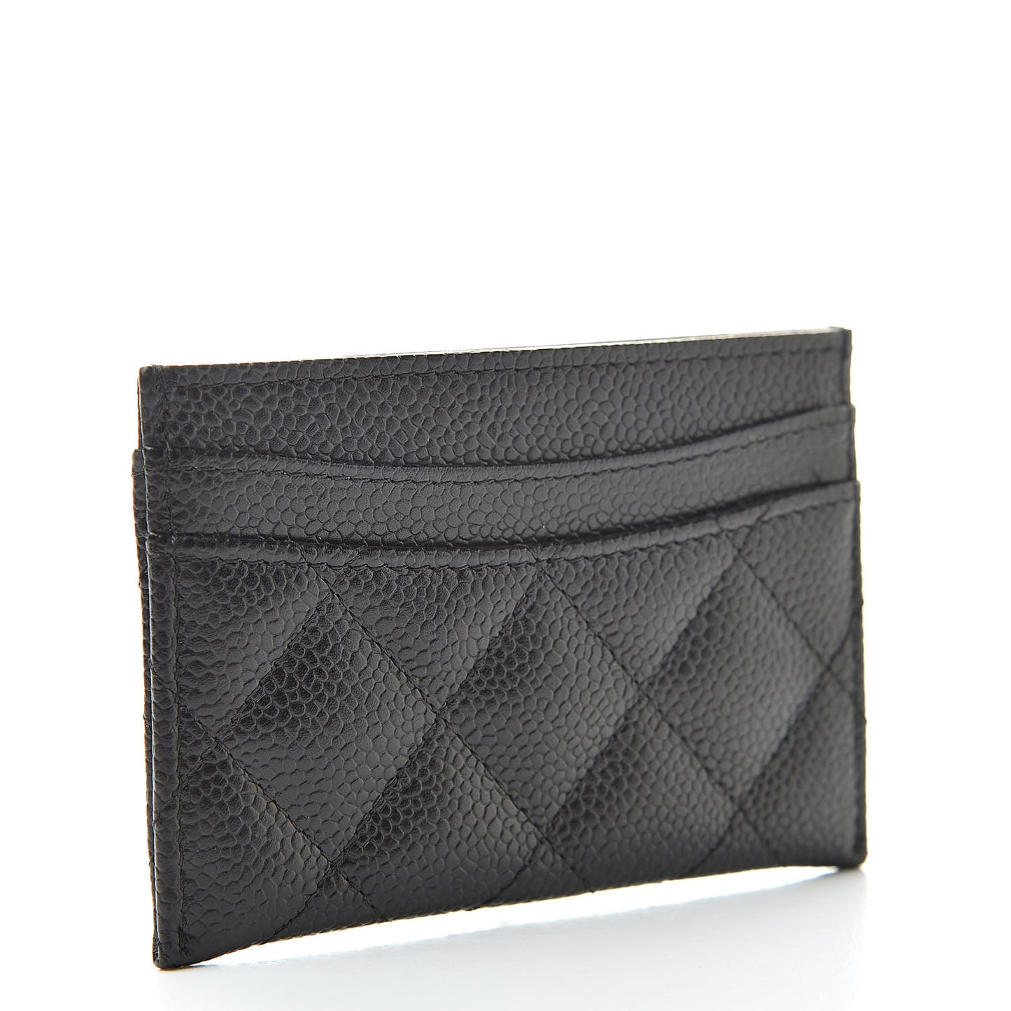 Caviar Quilted Card Holder Black
