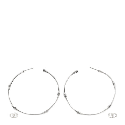 John Hardy Sterling Silver Large Bamboo Hoop Earrings 3 of 5