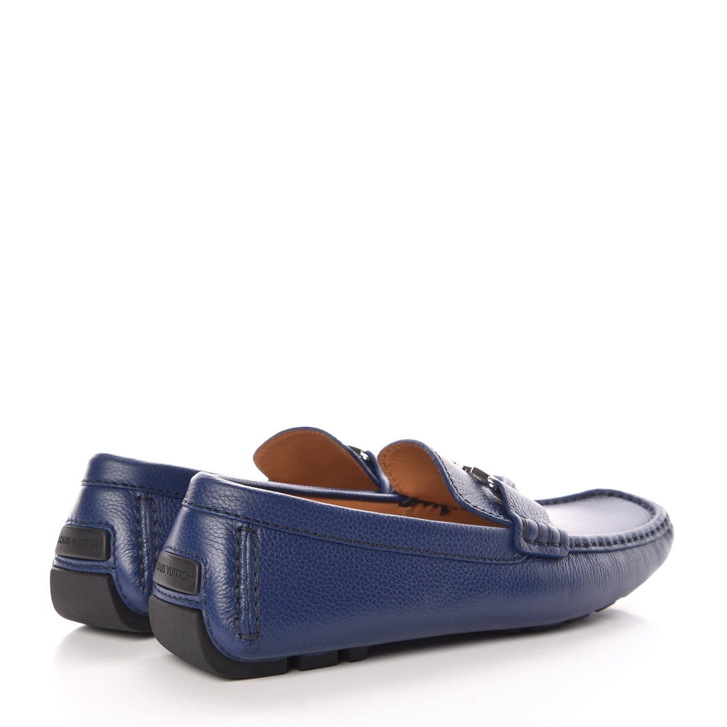 Louis Vuitton Calfskin Mens Monte Carlo Car Shoe Moccasin Loafers 7 Blue 4 of 9