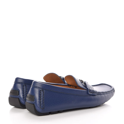 Louis Vuitton Calfskin Mens Monte Carlo Car Shoe Moccasin Loafers 7 Blue 4 of 9