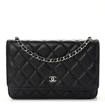 Chanel Lambskin Quilted Wallet On Chain WOC Black 1 of 10
