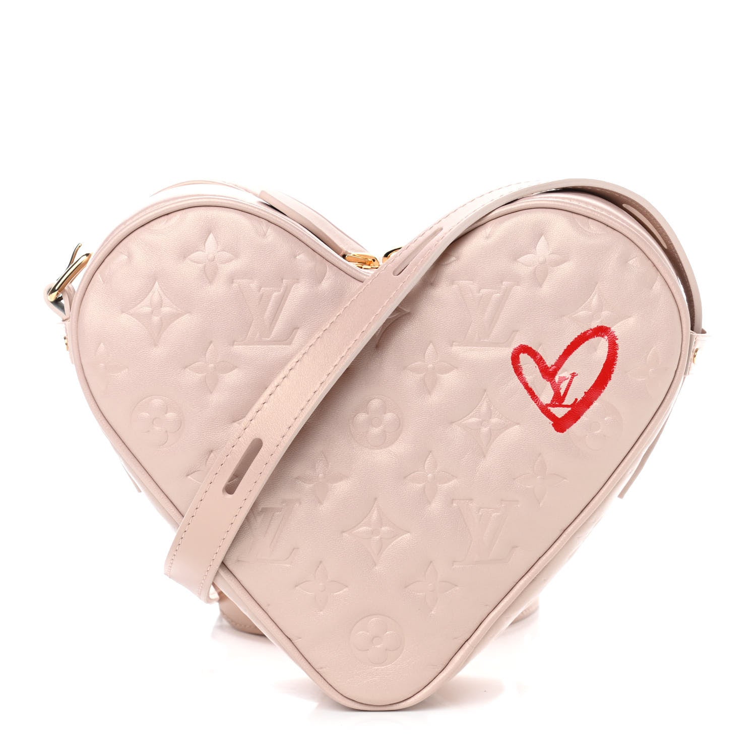 Louis Vuitton Lambskin Embossed Monogram Fall In Love Sac Coeur Light Pink 1 of 10