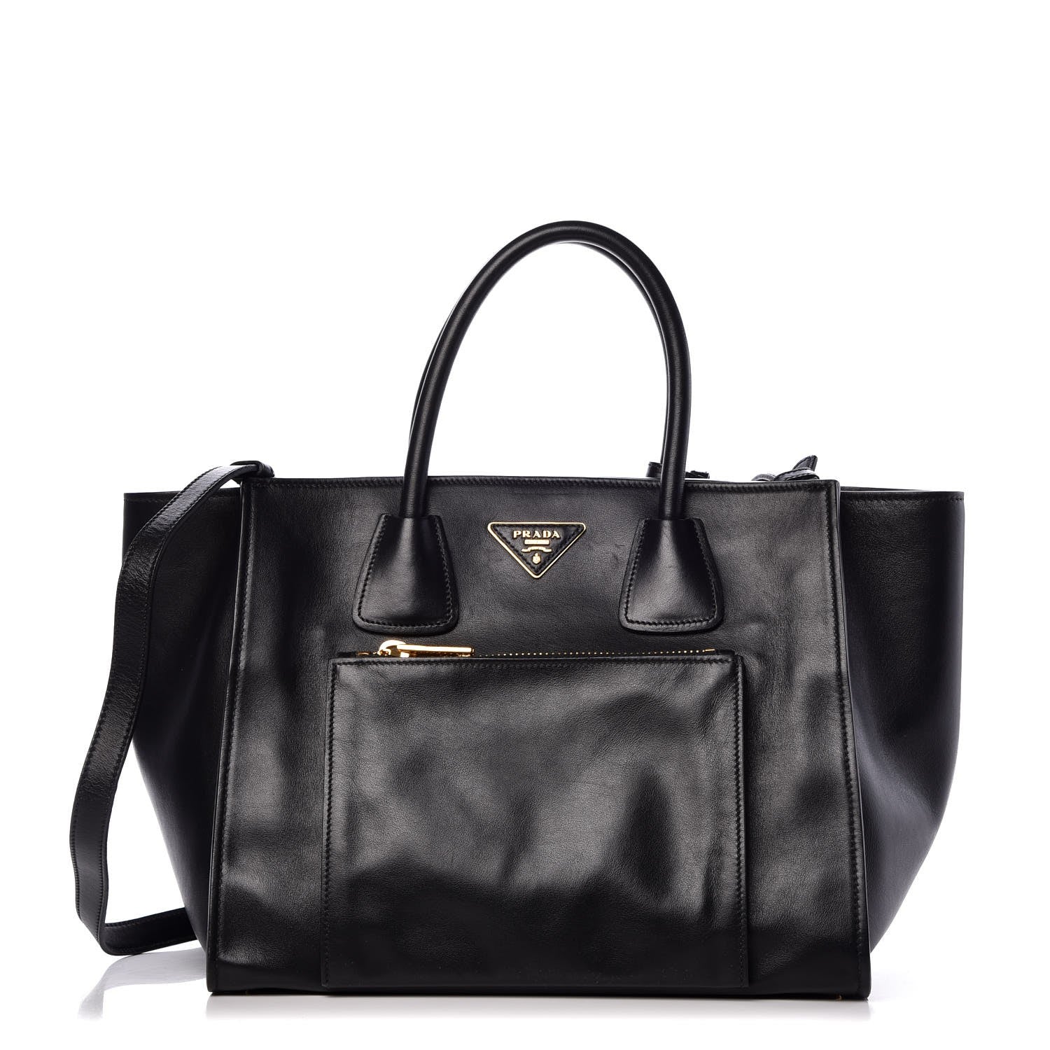 Prada Soft Calf Shopping Tote Black 1 of 8