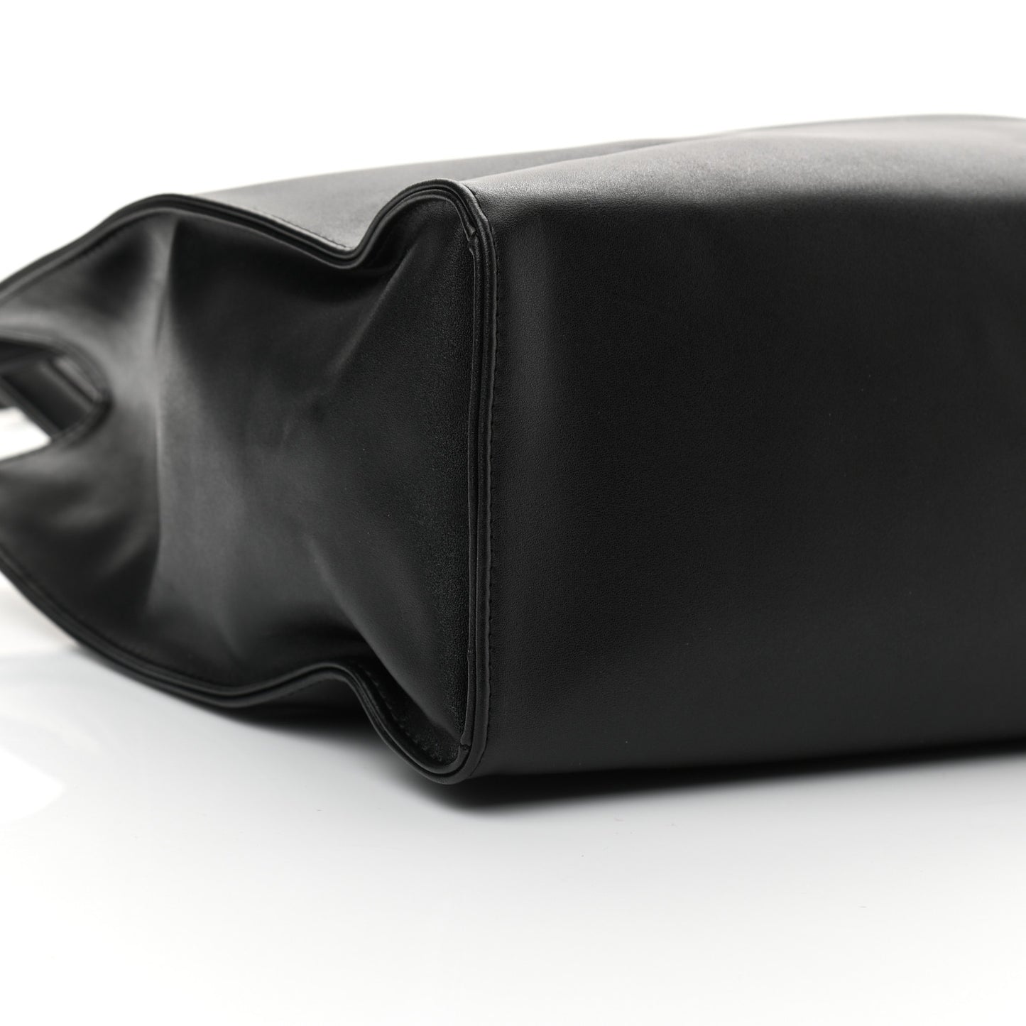 Vegan Leather Medium Shopping Bag Black