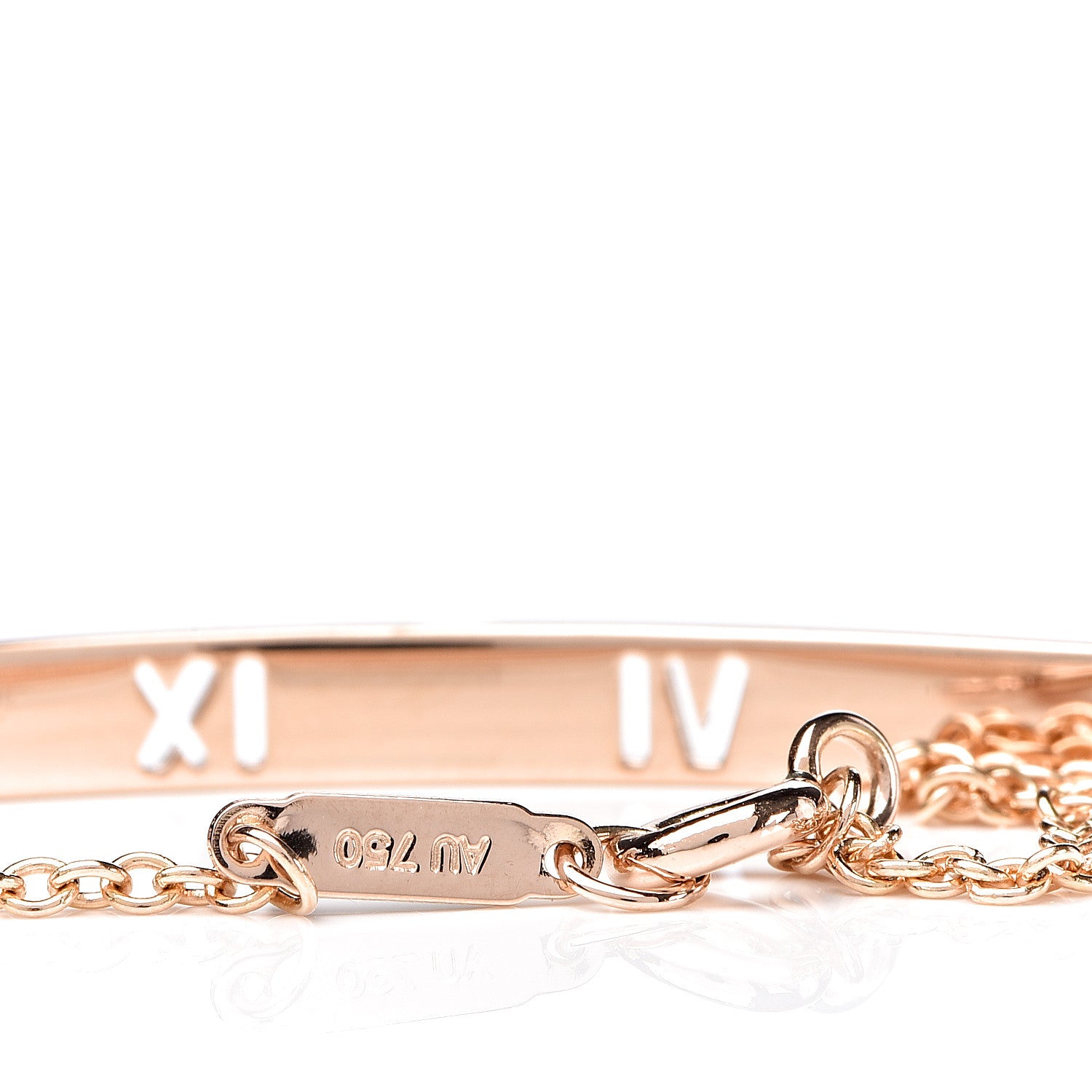 Tiffany 18K Rose Gold Diamond Atlas Bar Pierced Bracelet 5 of 6