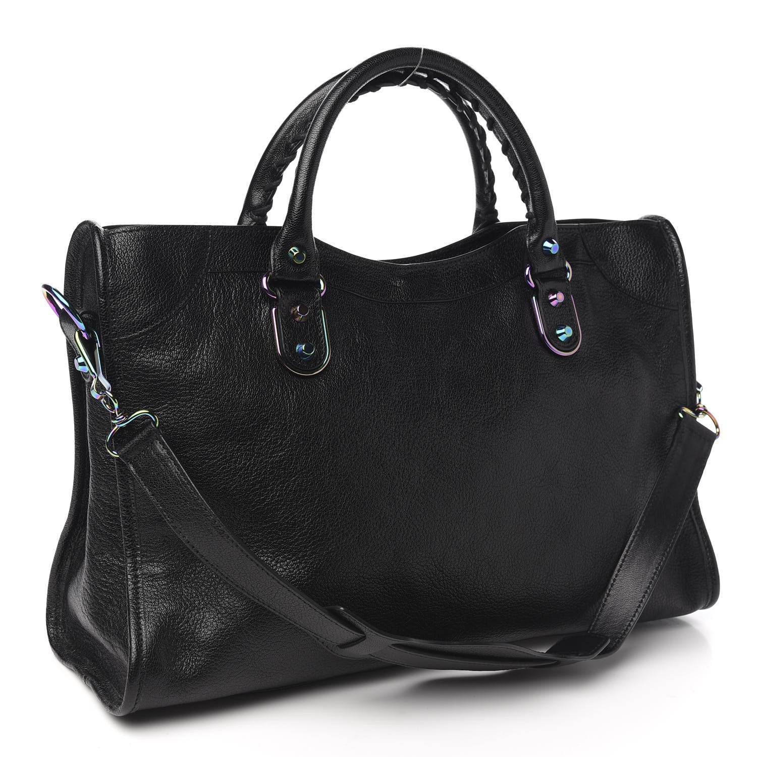 Balenciaga Chevre Iridescent Metallic Edge Hardware City Black 2 of 9