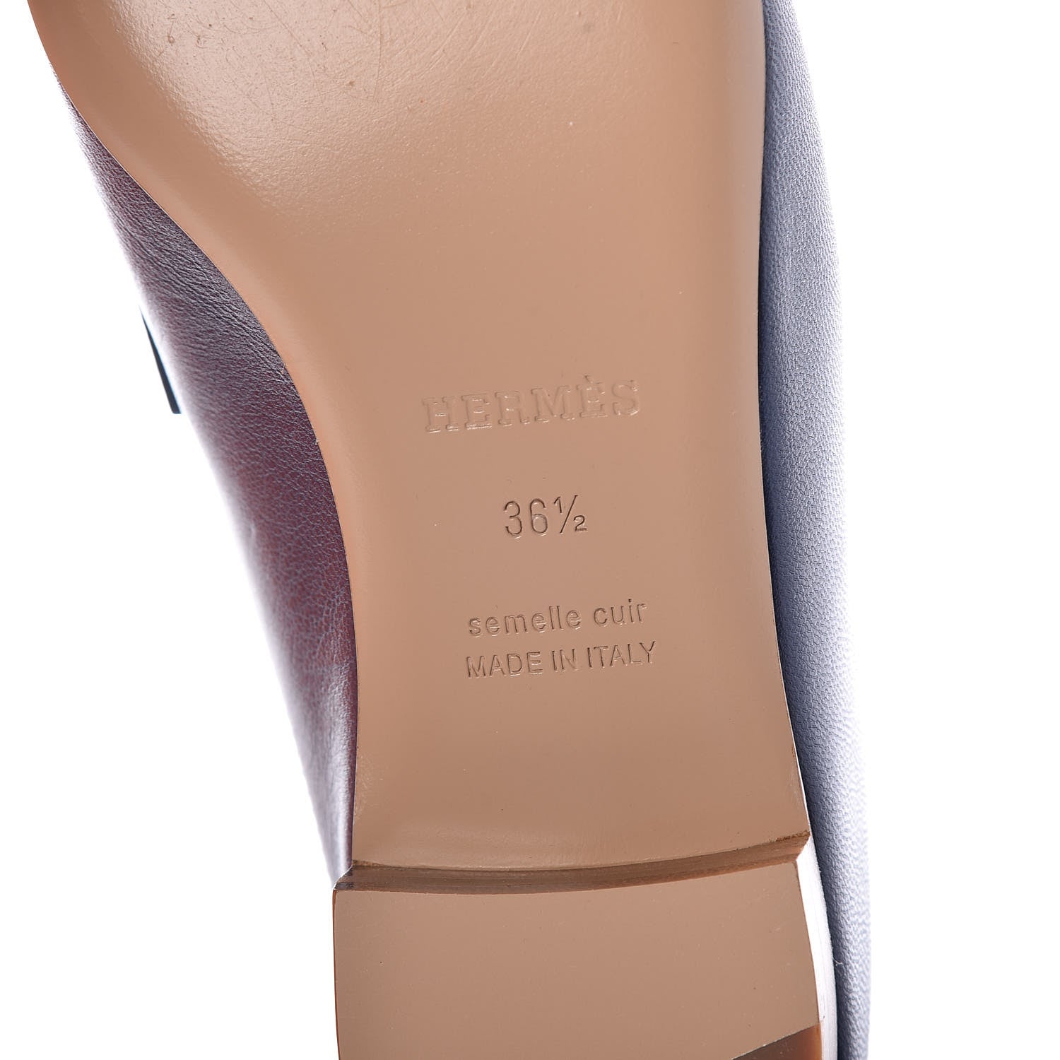 Hermes Goatskin Rivoli Mules 36.5 Bleu Maritime 6 of 7