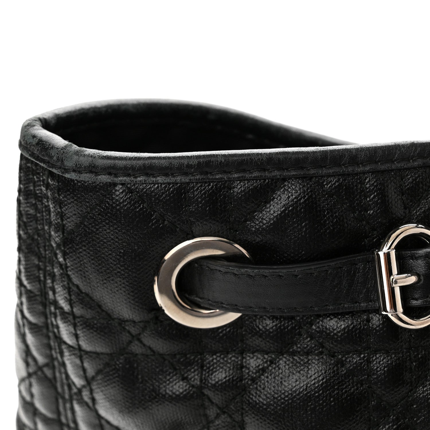 Christian Dior Coated Canvas Cannage Medium Panarea Tote Black 11 of 13