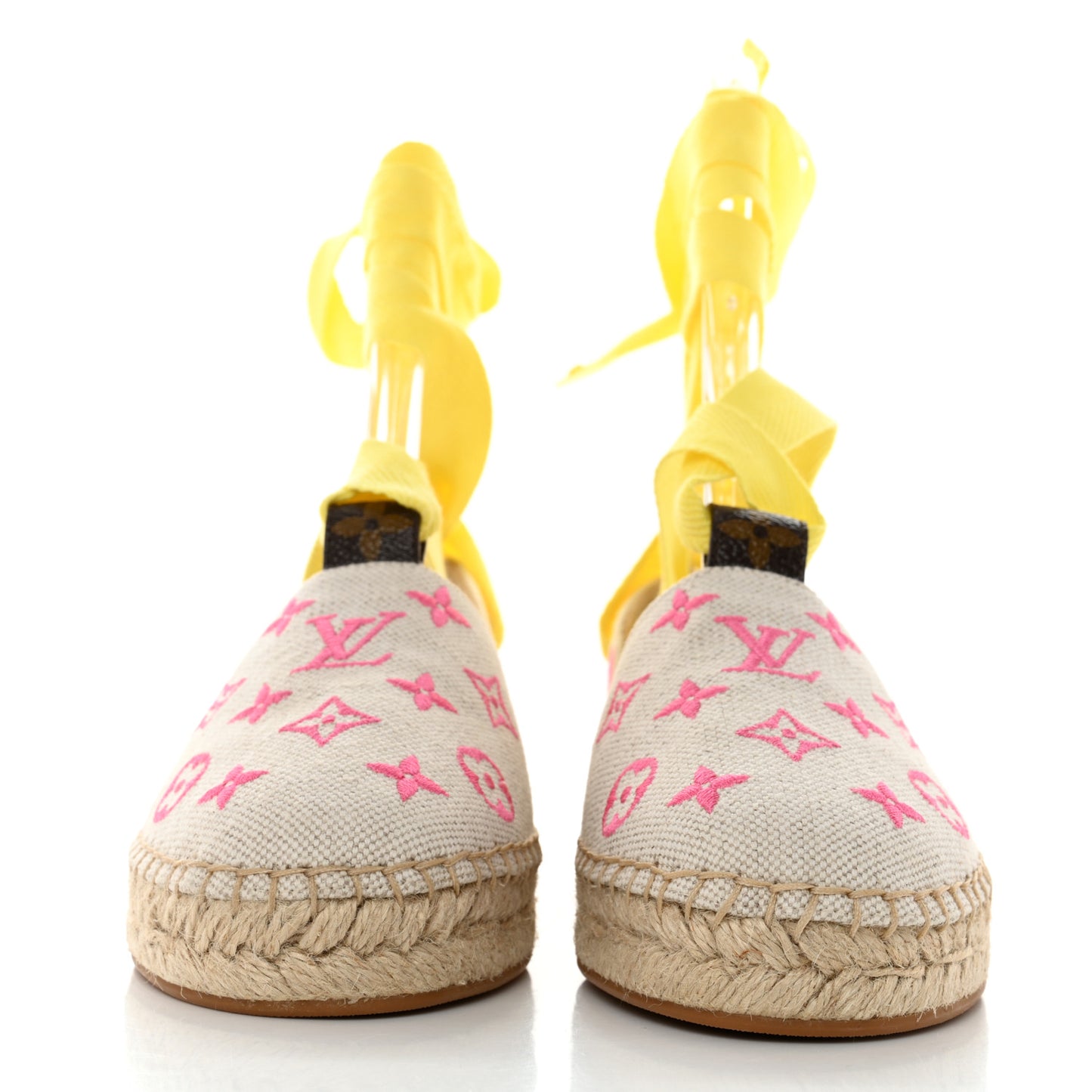 Canvas Monogram Starboard Wedge Espadrilles 36 Rose Pop