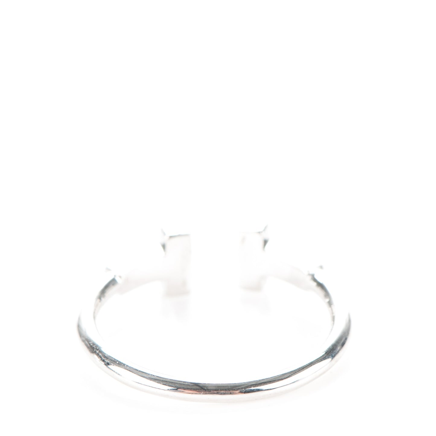 18K White Gold Diamond T Wire Ring 52 6