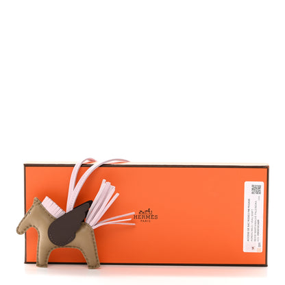 Hermes Milo Lambskin Grigri Rodeo Pegase Horse Bag Charm PM Beige Marfa Mauve Pale Moka 7 of 7