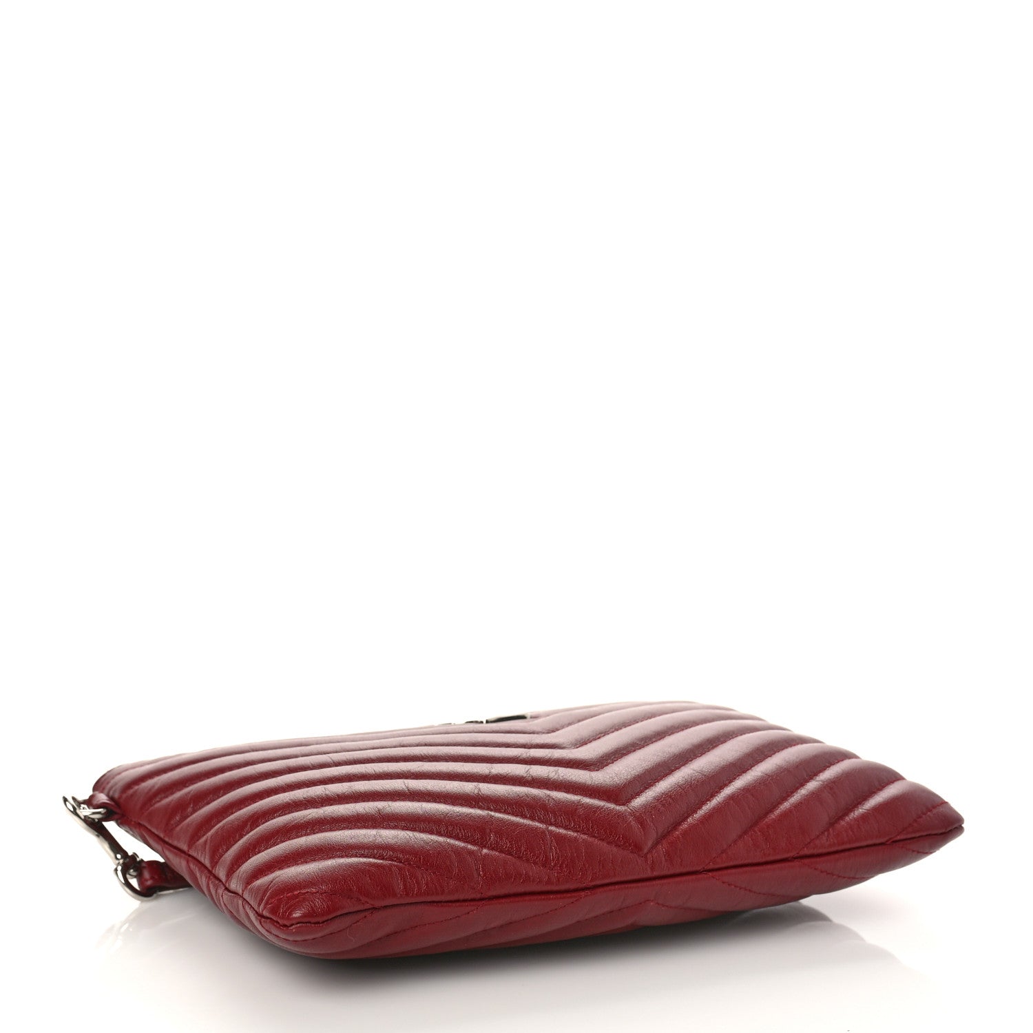 Saint Laurent Calfskin Matelasse Chevron Monogram A5 Wristlet Bandana Red 4 of 9