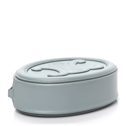 Celine Smooth Calfskin Cuir Small Triomphe Oval Crossbody Purse Ice Blue 4 of 8