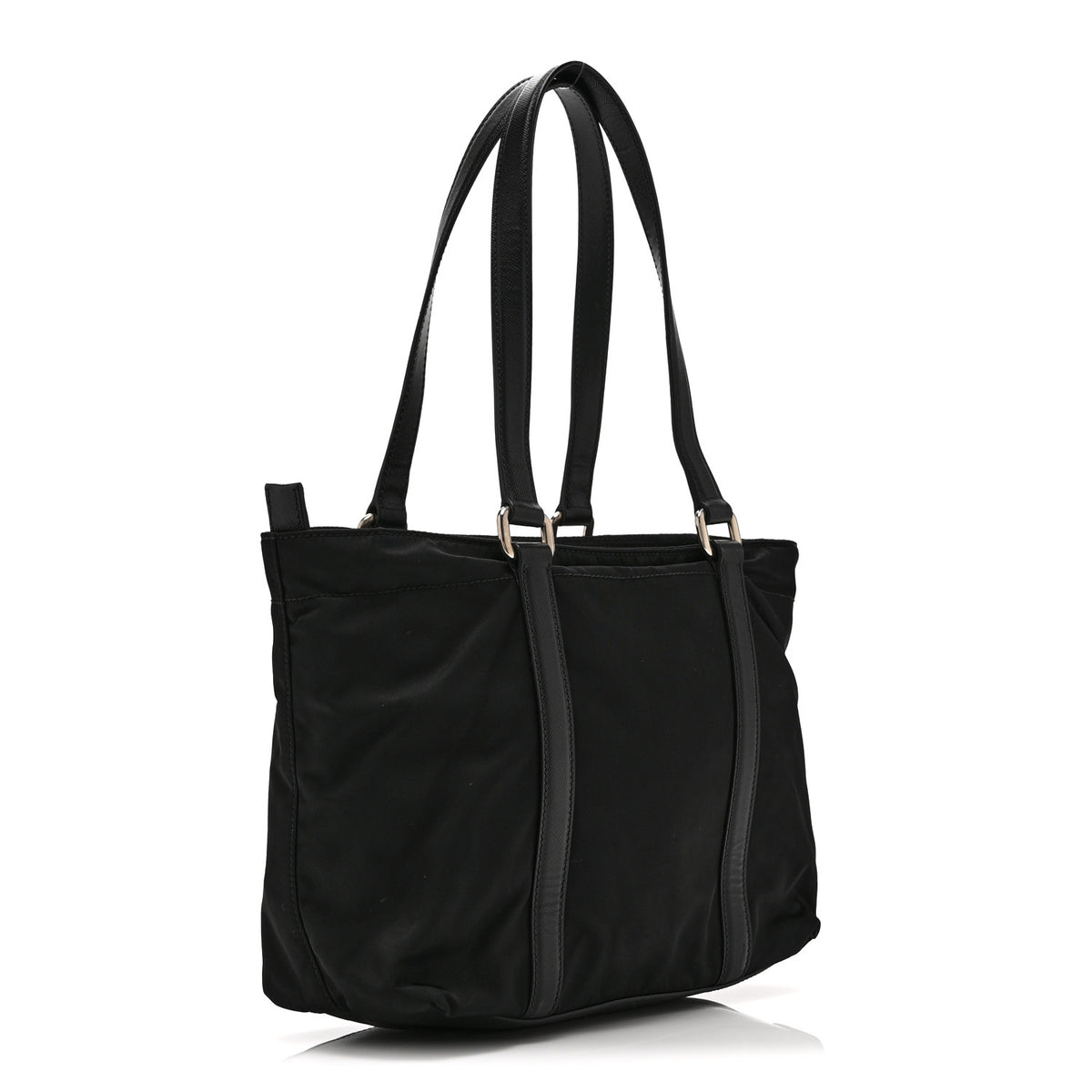 Tessuto Nylon Saffiano Tote Black