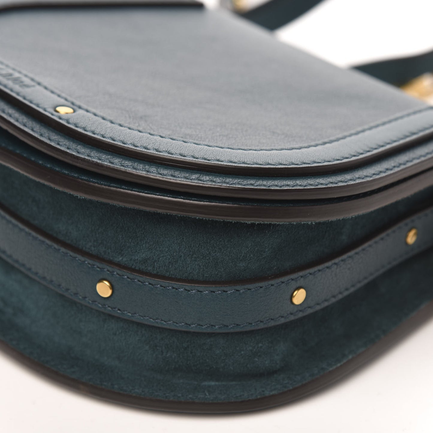 Calfskin Suede Small Nile Bracelet Bag Teal