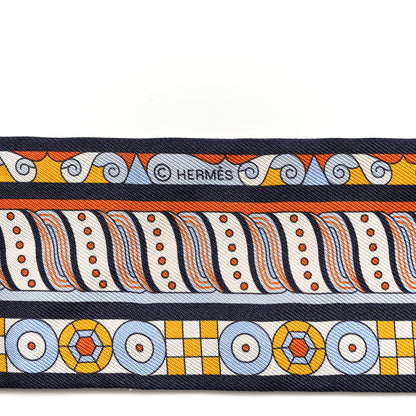 Hermes Silk Harnais En Rosace Twilly Creme Ciel Ocre 4 of 5