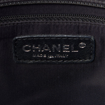 Chanel Coated Canvas Quilted Large Paris Biarritz Tote Black 9 of 11