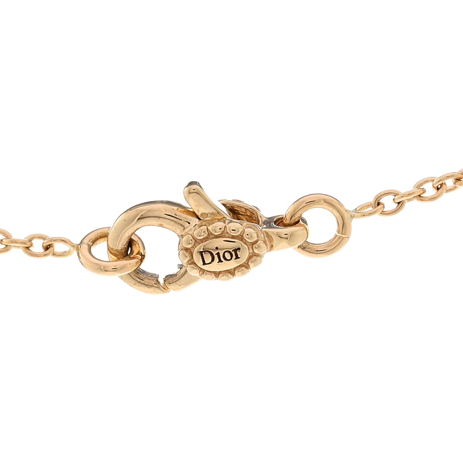 Christian Dior 18K Yellow Gold Diamond XS Rose Des Vents Necklace