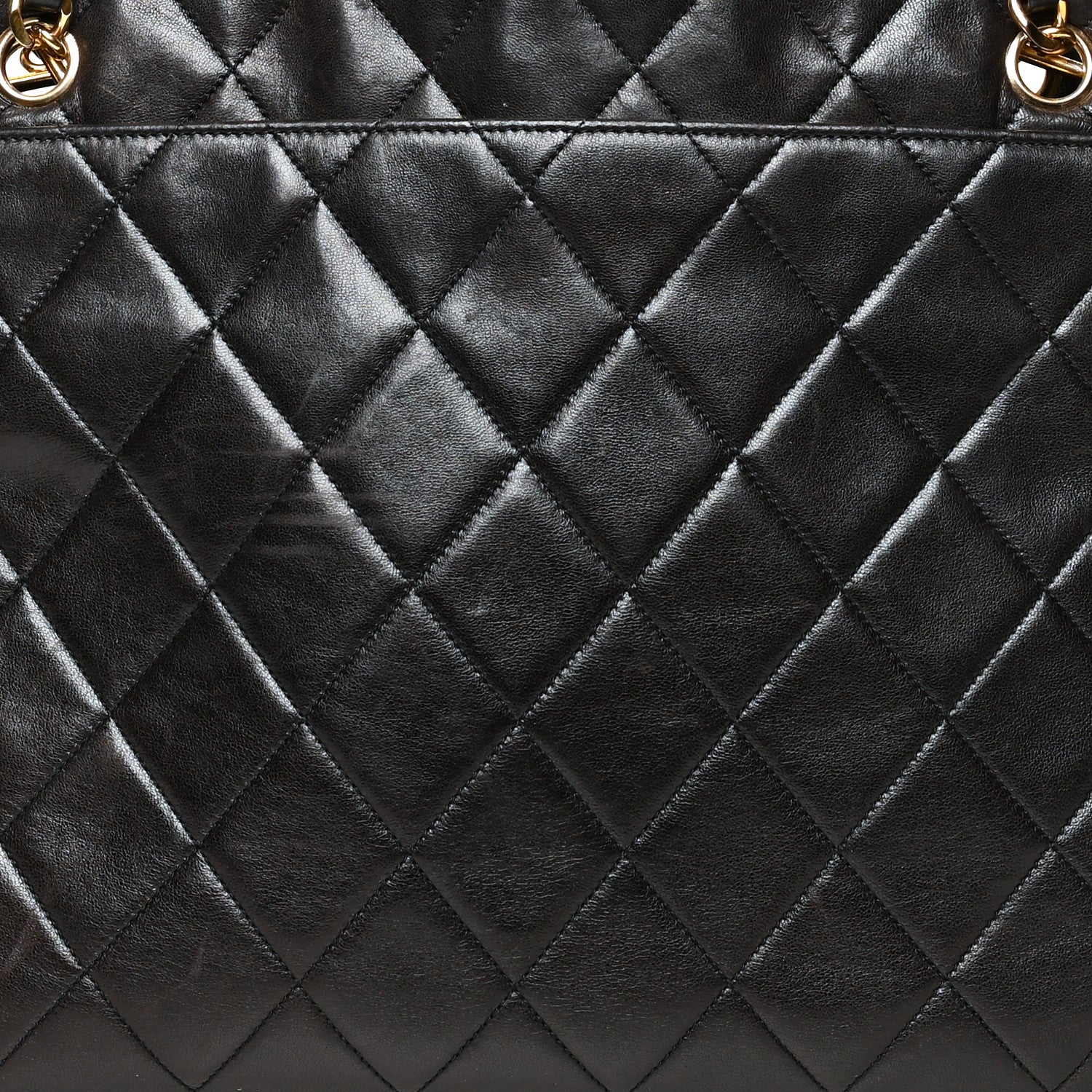 Chanel Lambskin Quilted Shopping Tote Black 8 of 11