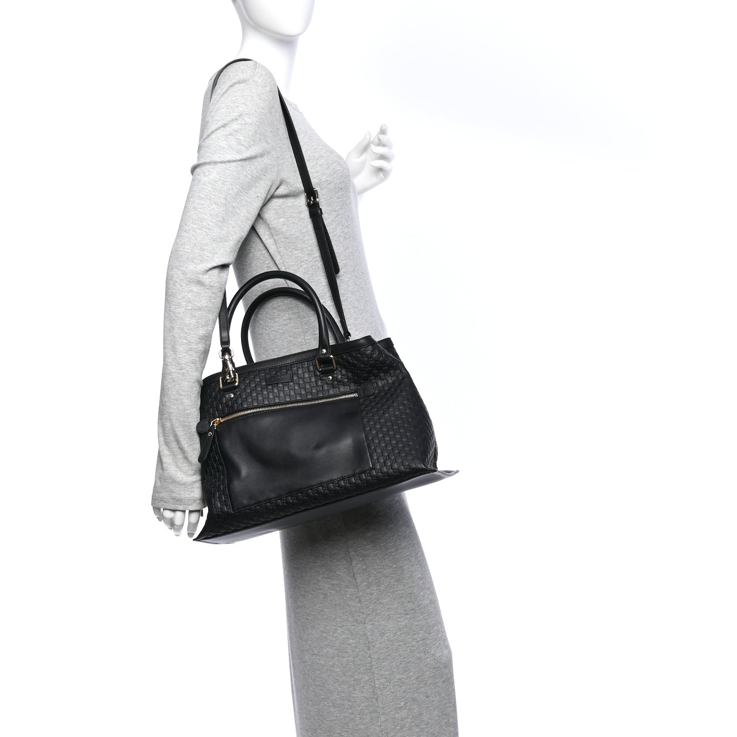 Soft Microguccissima Medium Tote Black