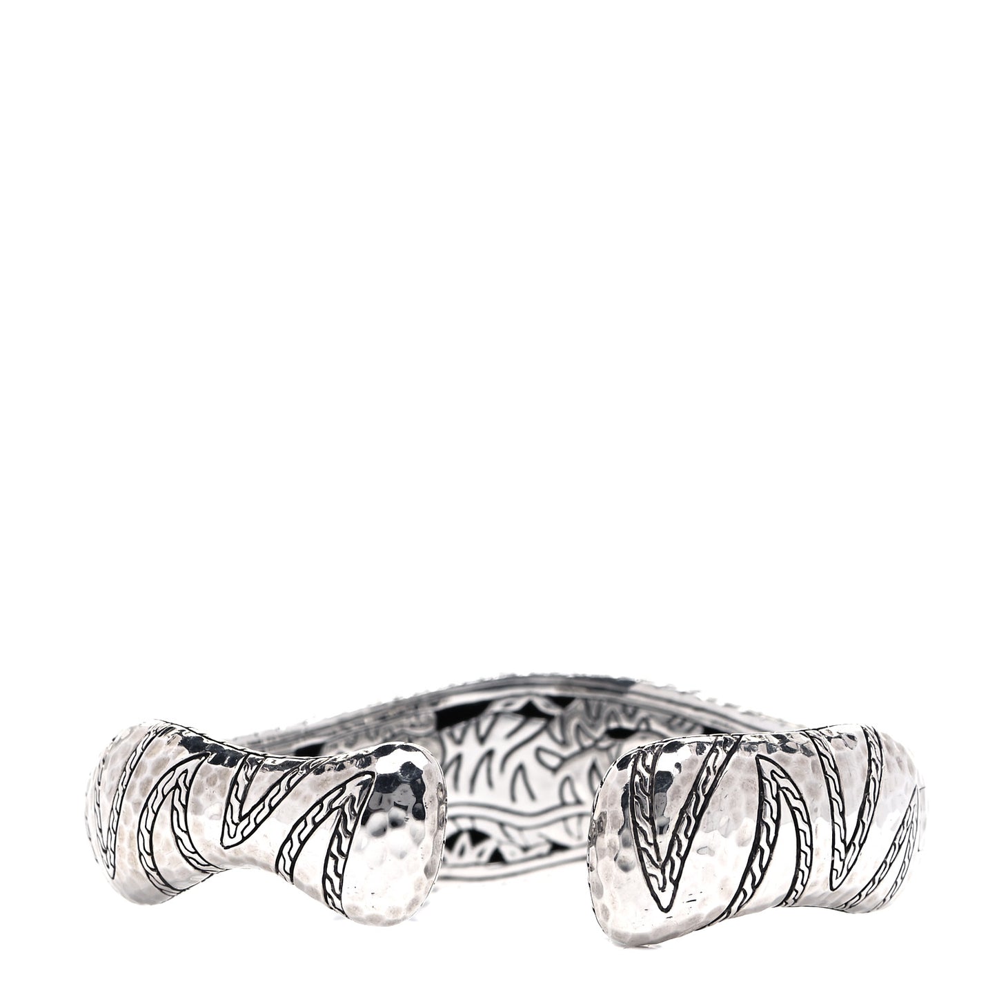 Sterling Silver Black Sapphire Palu Macan Tiger Stripe Cuff Bracelet