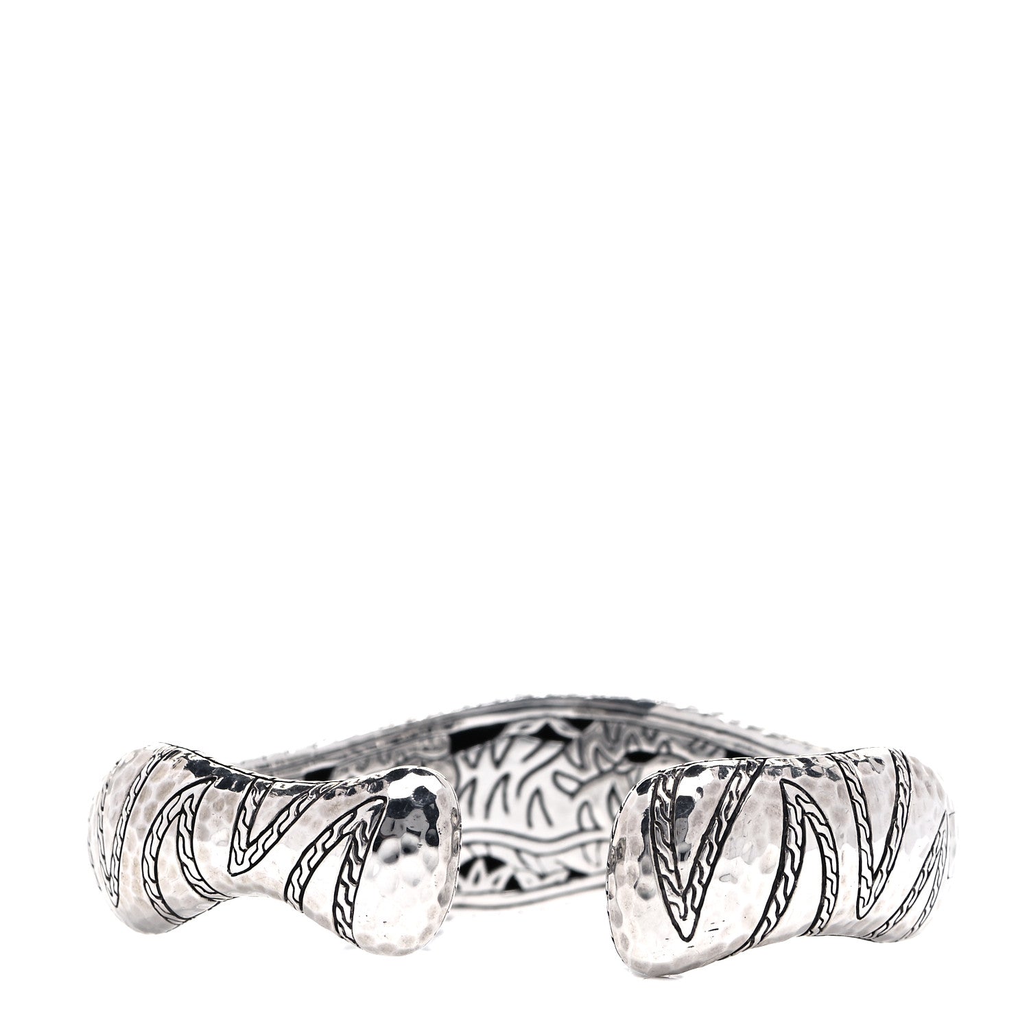 John Hardy Sterling Silver Black Sapphire Palu Macan Tiger Stripe Cuff Bracelet 3 of 4