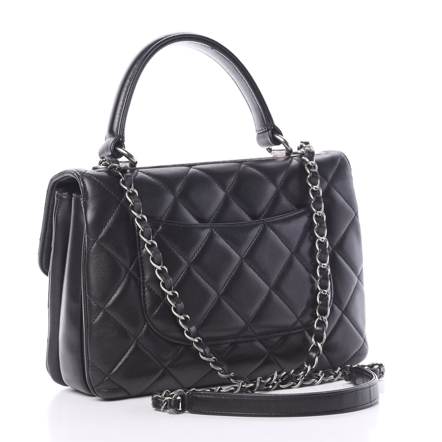 Chanel Lambskin Quilted Small Trendy CC Dual Handle Flap Bag Black 2 of 11