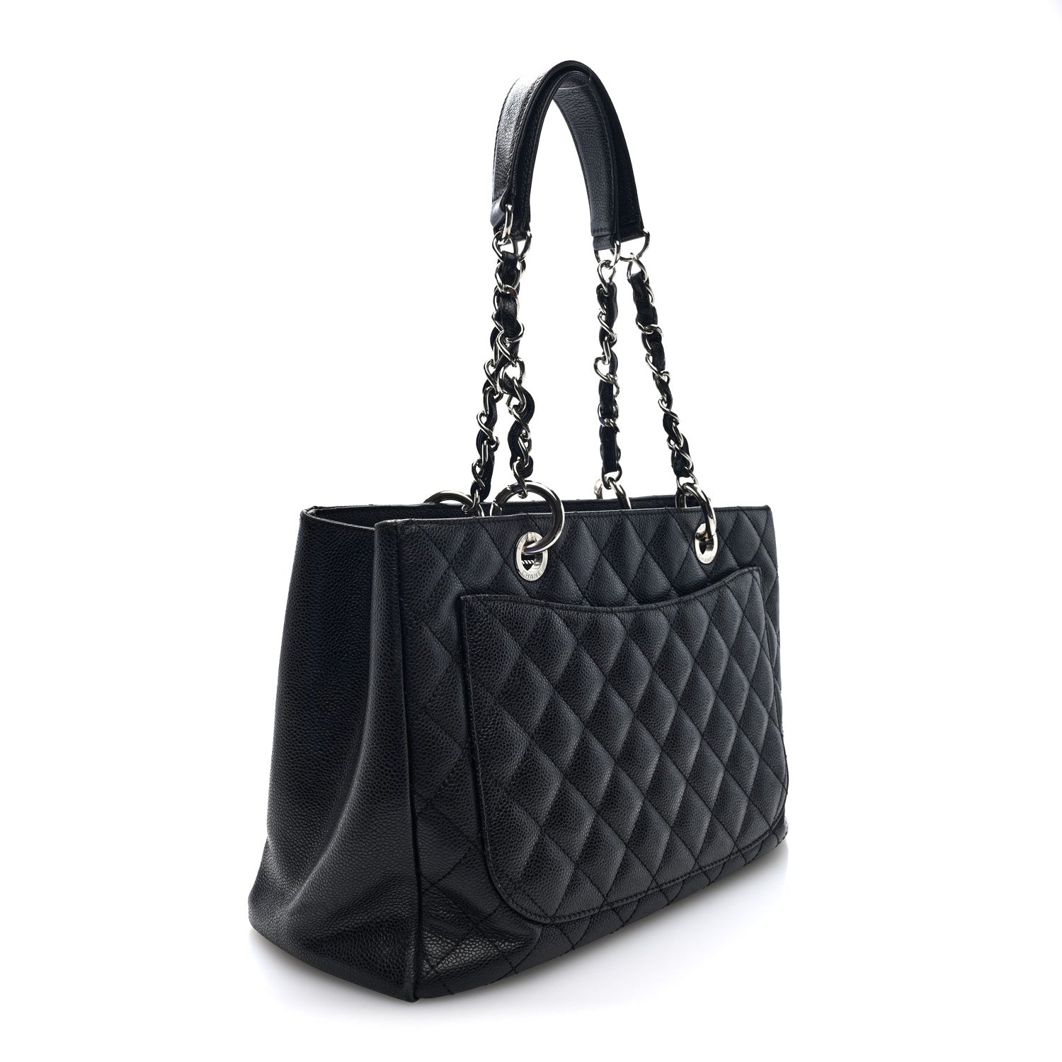Chanel Caviar Quilted Grand Shopping Tote GST Black  Black 3 of 10