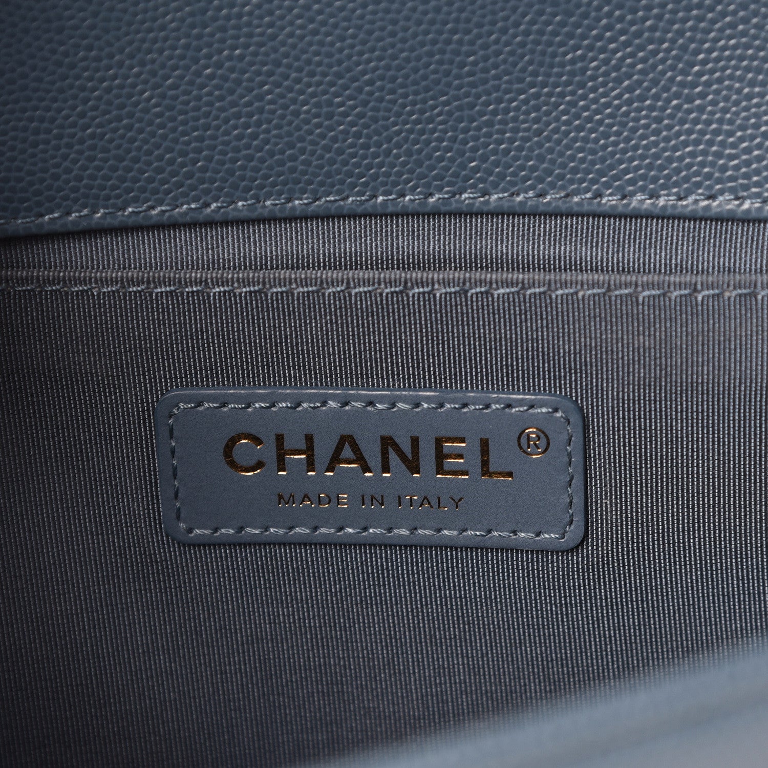 Chanel Caviar Chevron Quilted Medium Boy Flap Blue 5 of 11