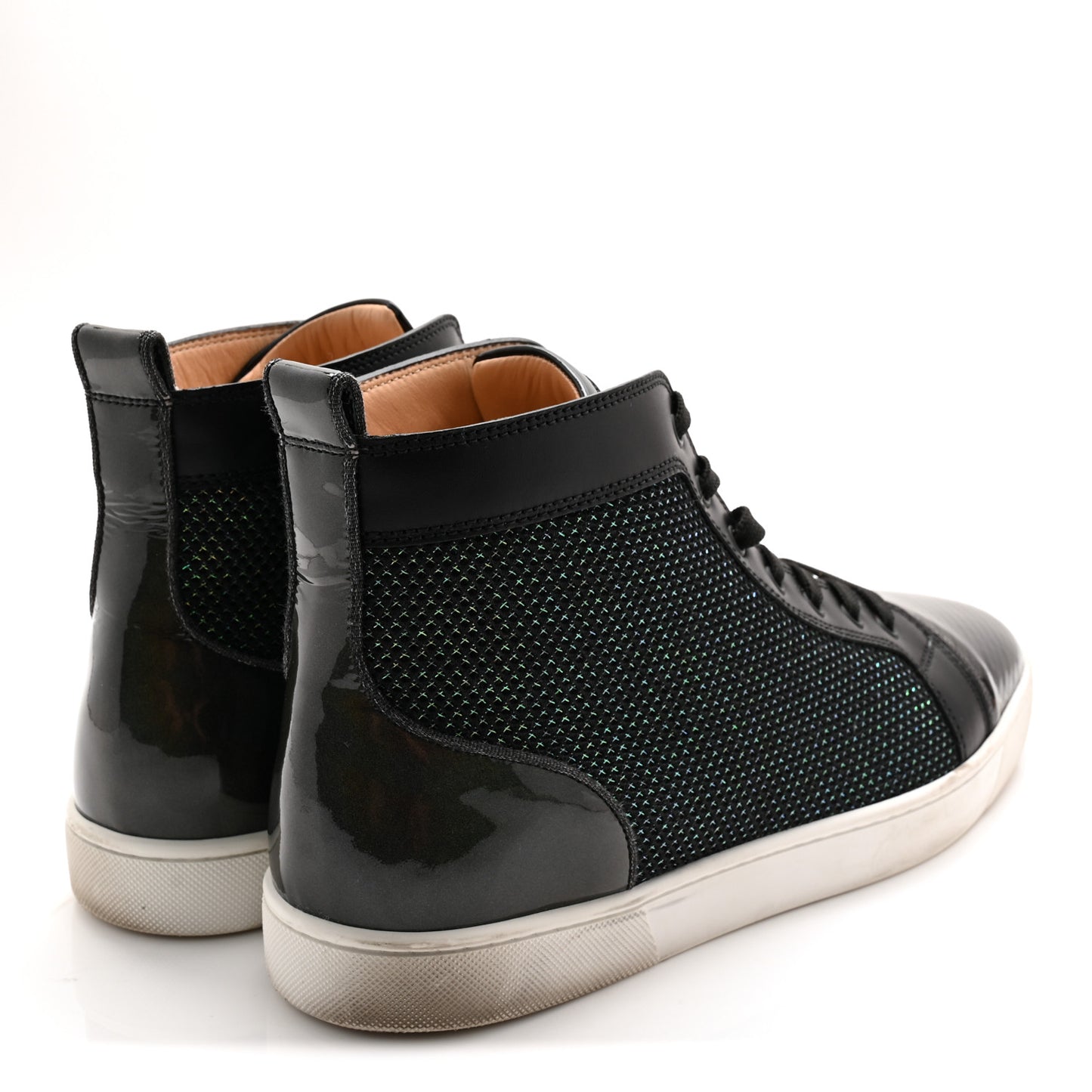 Tissu Patent Mens Louis Orlato Flat Sneakers 45.5 Version Black