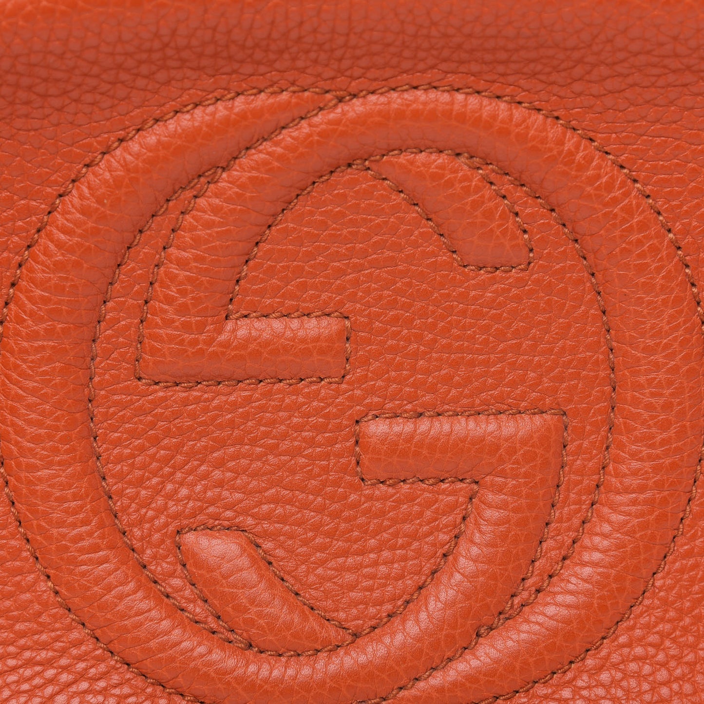 Pebbled Calfskin Small Soho Disco Bag Sun Orange