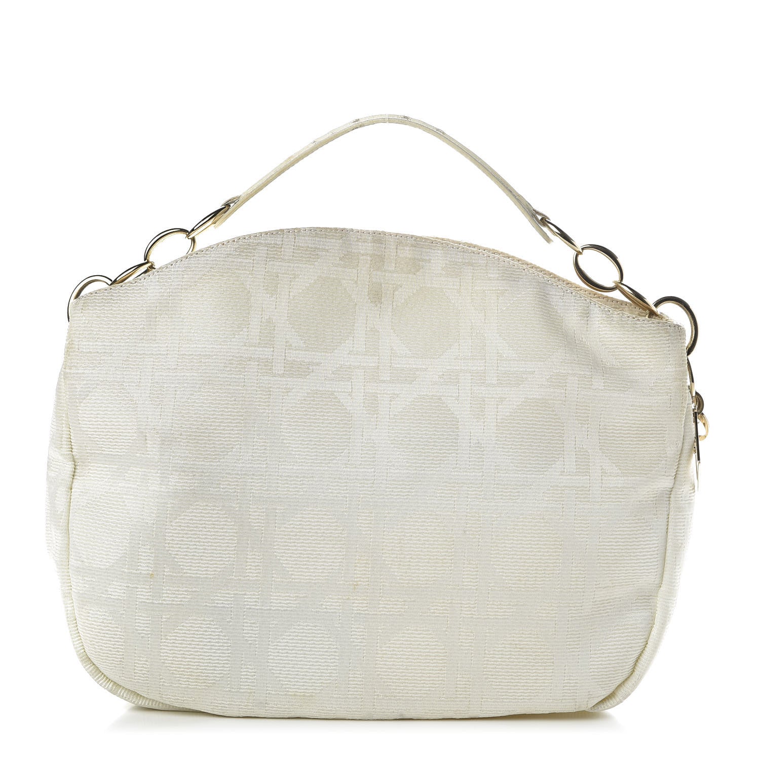 Christian Dior Canvas Cannage Medium Lady Dior Hobo White 1 of 12