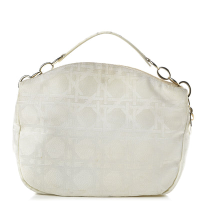 Christian Dior Canvas Cannage Medium Lady Dior Hobo White 1 of 12