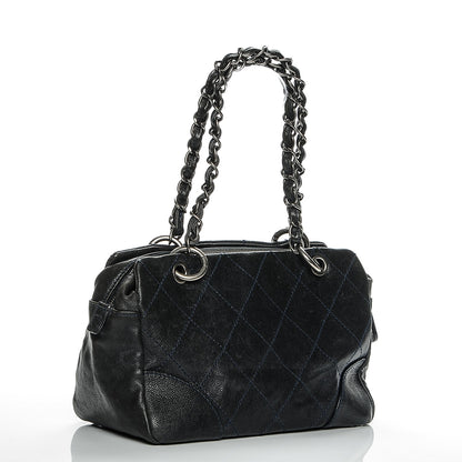 Chanel Distressed Caviar Outdoor Ligne Tote Navy 3 of 16