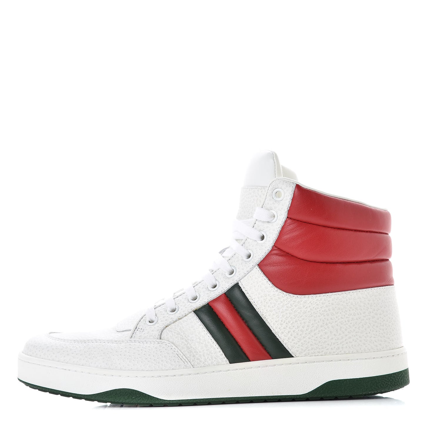 Calfskin Web Mens High Top Sneakers 10 White