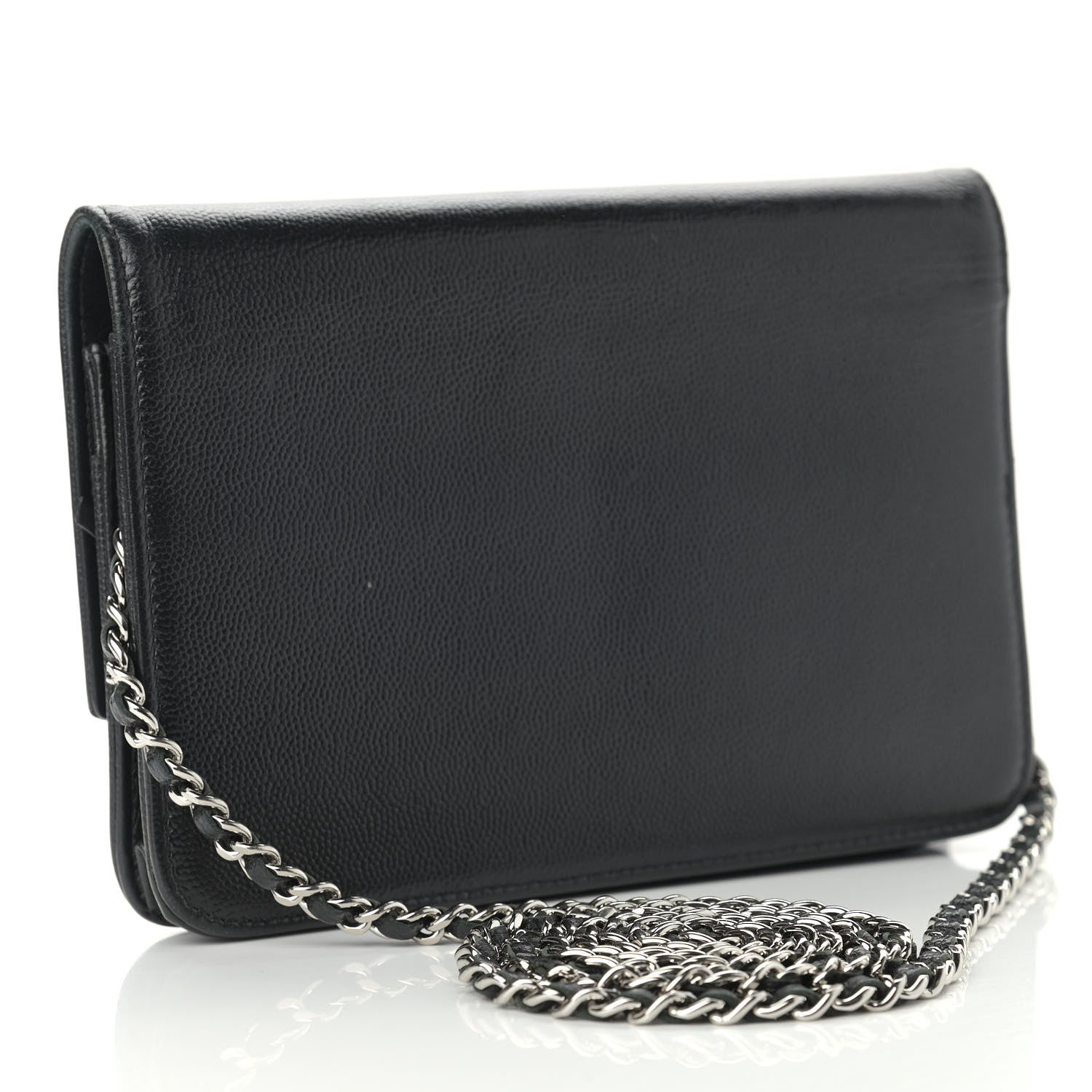 Chanel Caviar Sevruga Wallet On Chain WOC Black 3 of 12