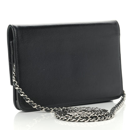Chanel Caviar Sevruga Wallet On Chain WOC Black 3 of 12