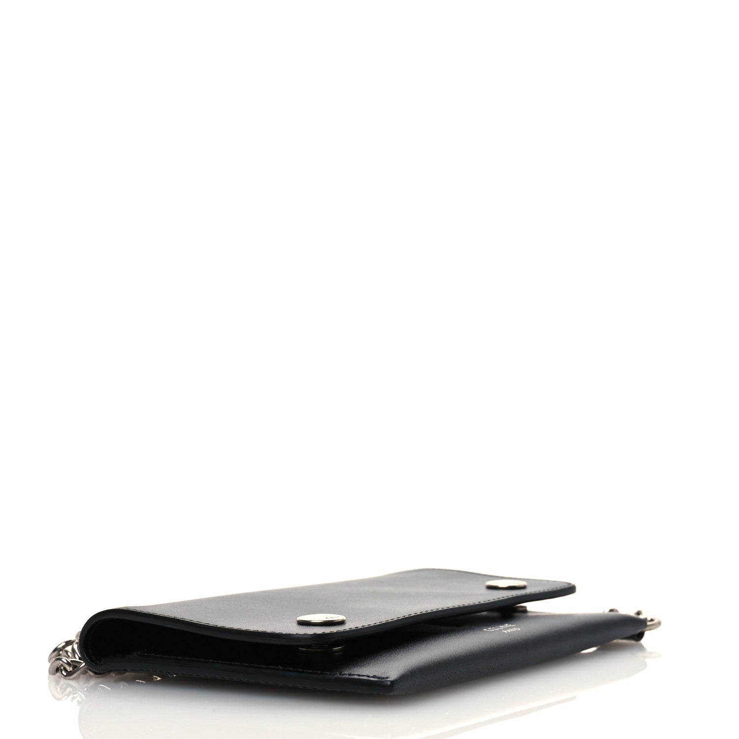 Celine Smooth Calfskin Biker Wallet On Chain Black 4 of 8