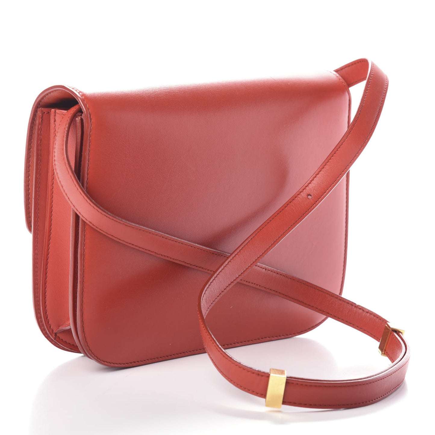 Box Calfskin Medium Classic Box Flap Bag Red